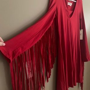 NWT Idyllwind Red Fringe Dress